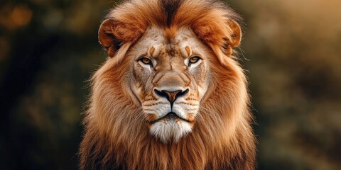Obraz premium A striking portrait of a regal lion with a stunning white mane captures the essence of majesty and power. This majestic lion showcases its impressive features beautifully.