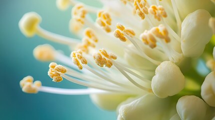 Closeup of Amygdalus Callosa blossoms, highlighting the intricate pistils and stamen. This stunning Amygdalus Callosa image offers vibrant details and ample copy space for design needs.