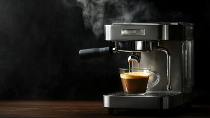 Elegant Espresso Machine Brewing Fresh Coffee