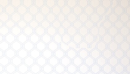 A minimalist, subtle geometric pattern adorns a serene, neutral-toned wallpaper, consisting of intricate, interconnected shapes in a soothing palette of pale blues and creamy whites.