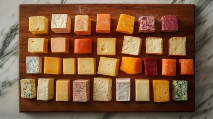 Fototapeta premium Assorted Cheese Cubes on Platter