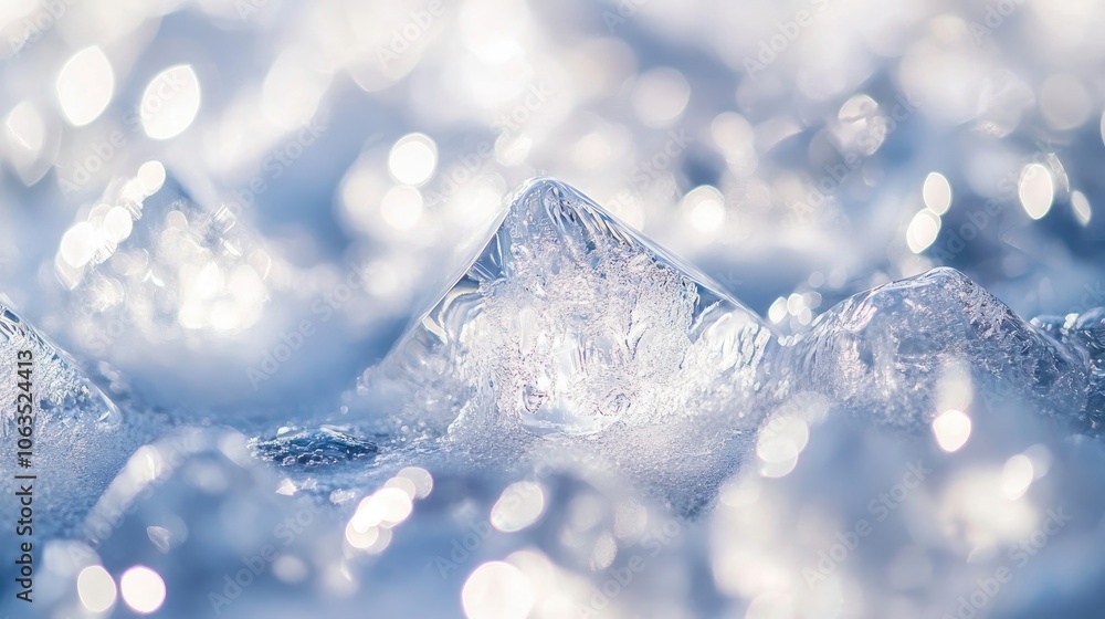 Poster diagonal lines of ice create a striking composition with a shallow depth of field, offering an artis