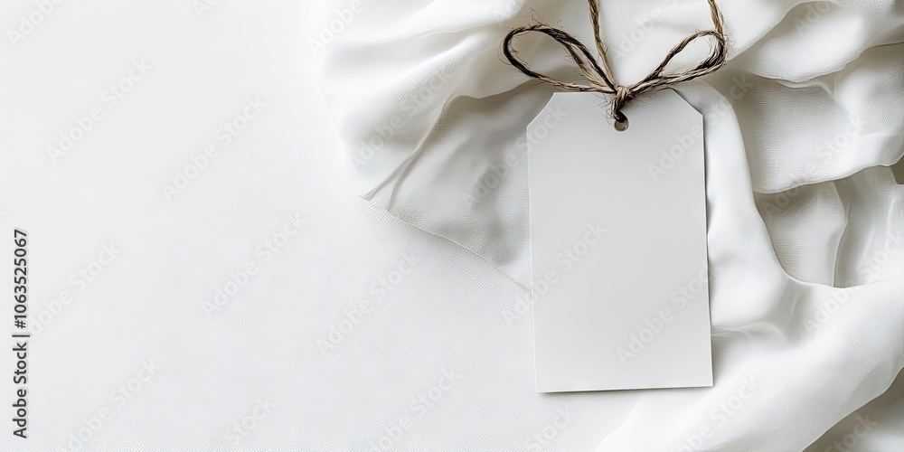 Poster an empty costume tag is separated and displayed against a plain white background for clarity and emp
