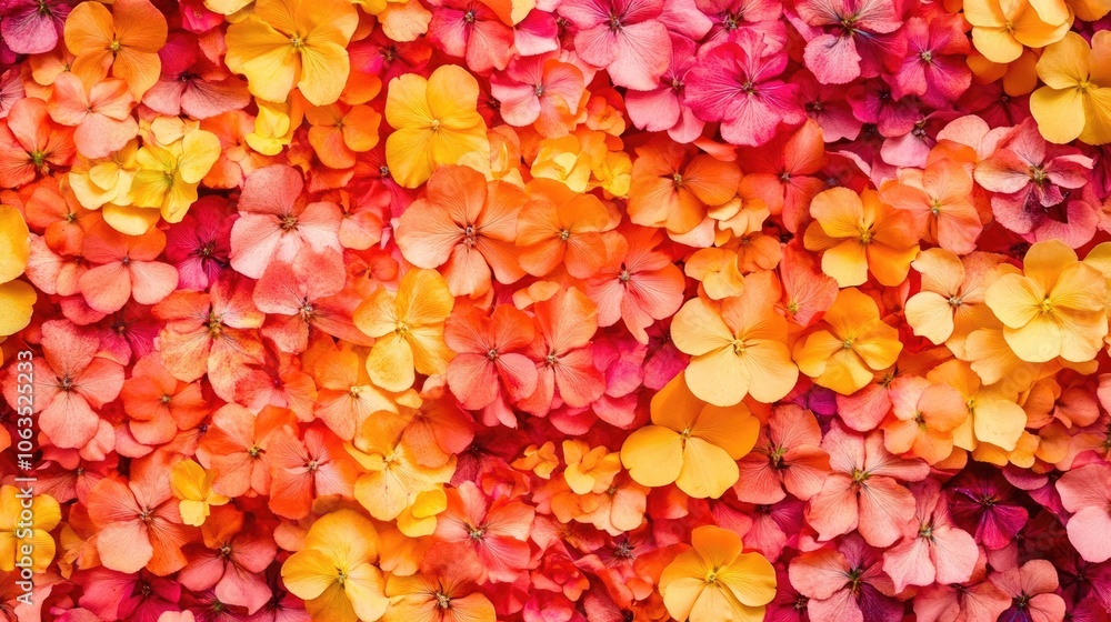 Aufkleber top view of a stunning background filled with vibrant cananga flowers, creating a beautiful display 