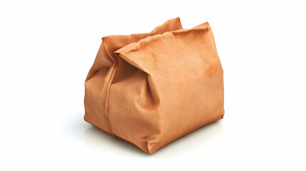 Brown Paper Bag Isolated on White Background, sack, sackcloth, packaging, studio, product