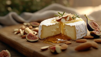 Brie Cheese Board with Honey and Nuts