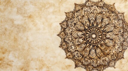 Intricate Mandala Design on Textured Background