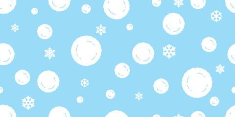 snow ball seamless pattern christmas snowflake polka dot vector cartoon doodle scarf isolated tile wallpaper gift wrapping paper repeat background illustration design