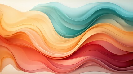 Abstract Wavy Pattern in Vibrant Hues of Blue, Orange, and Red