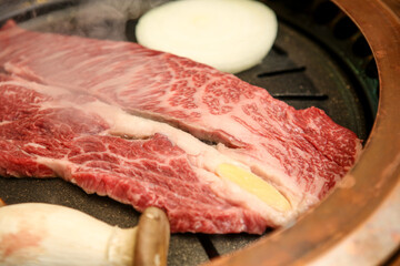 Korean barbecue. Korean beef sirloin