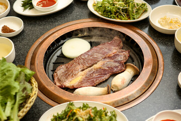 Korean barbecue. Korean beef sirloin