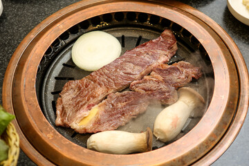 Korean barbecue. Korean beef sirloin