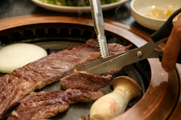 Korean barbecue. Korean beef sirloin