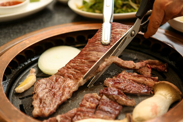 Korean barbecue. Korean beef sirloin