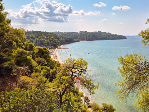Scenic landscape on Chalkidiki, Kassandra peninsula near Simantro Beach