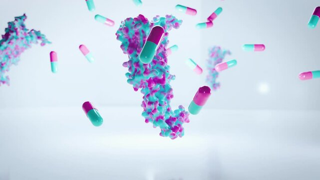 Glucagon-like peptide 1 (GLP1, 7-36) molecule The glucagon like peptide-1 receptor and syringe for the management of type 2 diabetes mellitus, type 2 diabetes 3d rendering