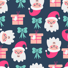 Christmas seamless pattern with Santa.