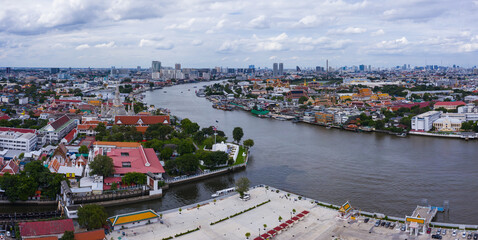 Aerial landscapse of Bangkok, Thailand.