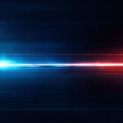 Dynamic blue and red light streaks on a dark background