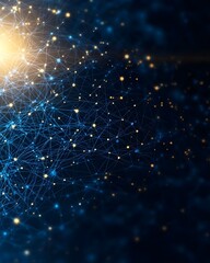 Fototapeta premium Abstract network of interconnected nodes and lights