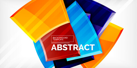 Colorful geometric abstract shapes. Illustration For Wallpaper, Banner, Background, Card, Book Illustration, landing page