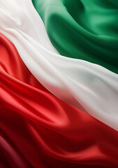 Flying Italian flag with green, white, and red tricolor pattern symbolizing Italy useful as background