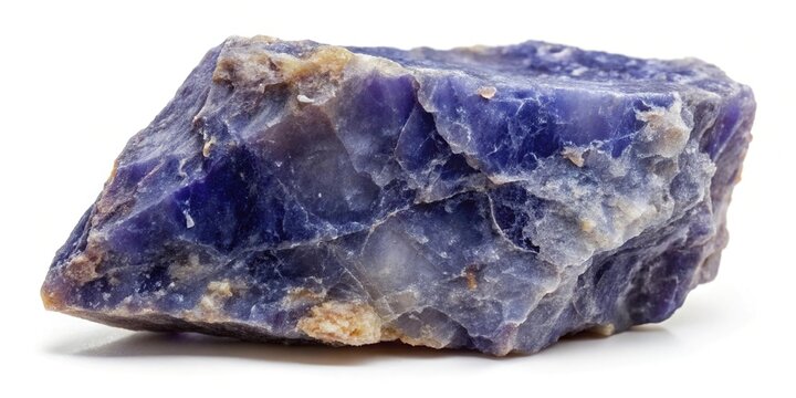 specimen of raw iolite rock cutout