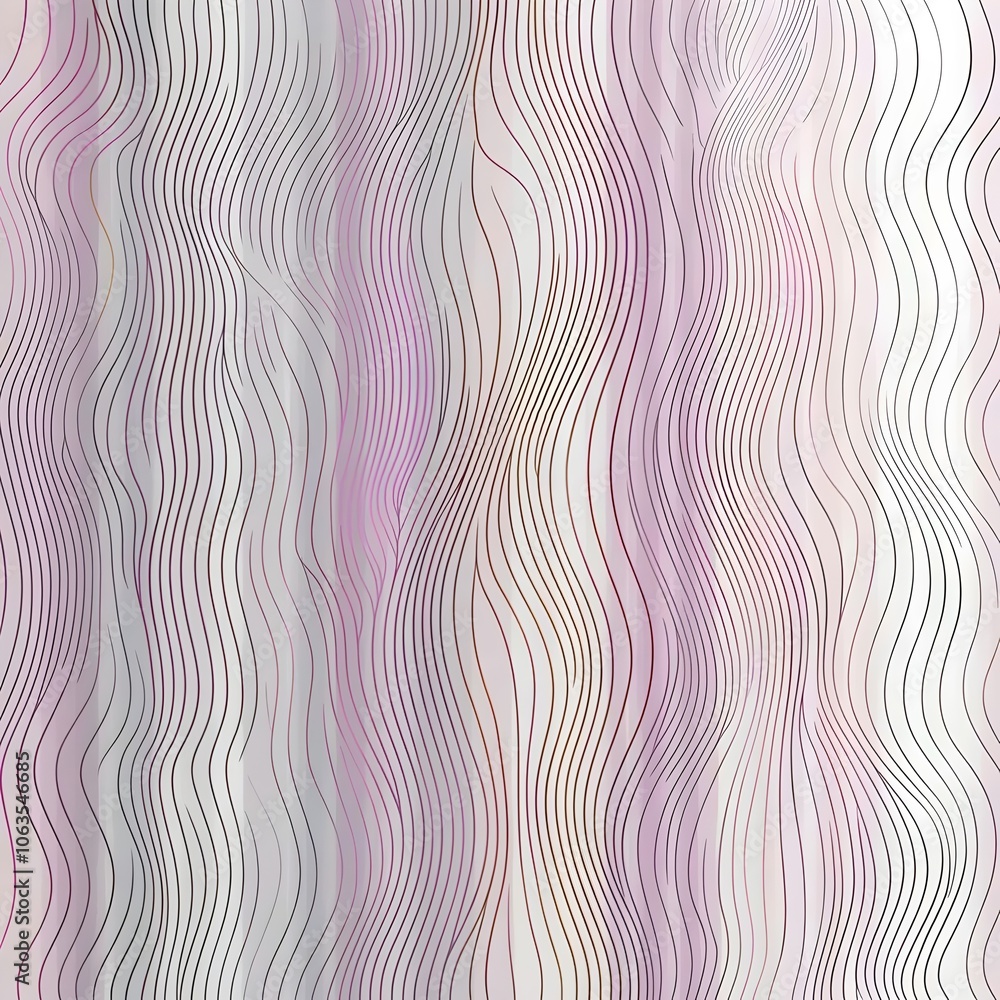 Poster a soft and abstract wave pattern featuring gentle pink and gray hues, creating a serene and calming 