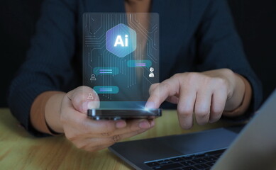 future technology AI tech enhances businesses by processing data, improving decision-making, developing innovative products.