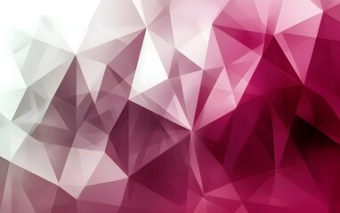 Fototapeta premium An abstract background featuring a dynamic array of triangular shapes in various shades of pink and white, evoking a sense of depth and modernity.