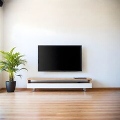Modern flat-screen TV isolated on white background