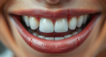 Naklejka premium human teeth closeup