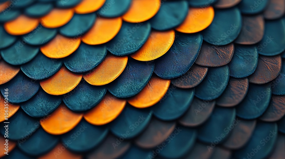 Aufkleber close-up of vibrant, textured scales displaying unique colors and patterns, ideal for design and nat
