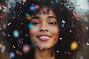 Generative AI image of person celebrating New Year's Christmas by beautifully decorated tree holiday magic advent