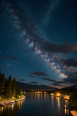 Beautiful night starry sky