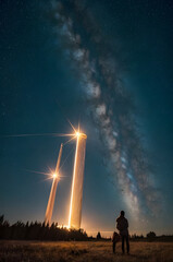 Beautiful night starry sky