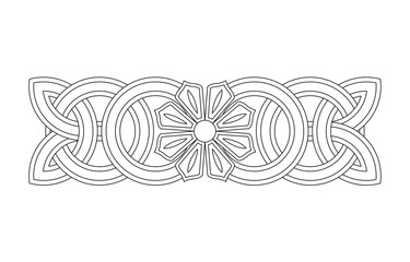 Celtic interlaced pattern isolated vector. Nordic symbol. Celtic knotwork vector illustration. Vintage element. Dividing decorative element illustration.