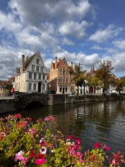 Naklejka premium houses on the river