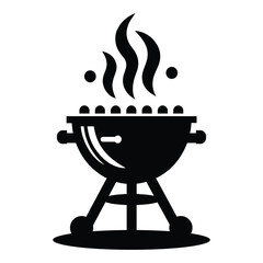 Bold Barbecue Logo Vector Silhouette Design