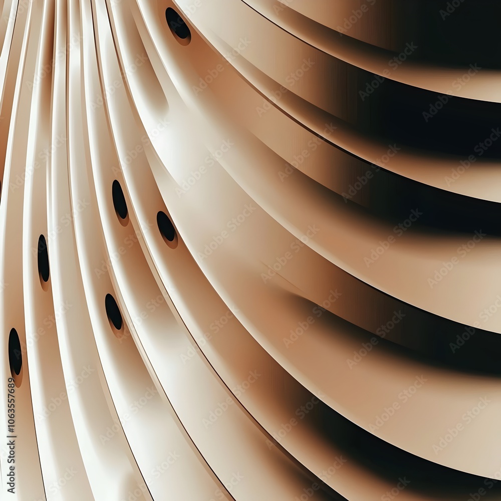 Poster a visually striking abstract composition featuring smooth, wavy metallic forms in warm gold tones, c