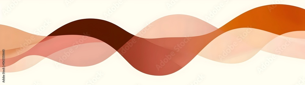 Poster abstract wavy background in warm tones featuring soft curves and fluid shapes, creating a calming an