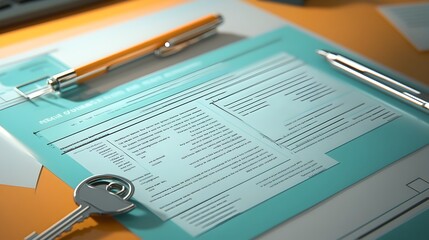 Approved Mortgage Document with Interest Rate Details and Symbolic Keys