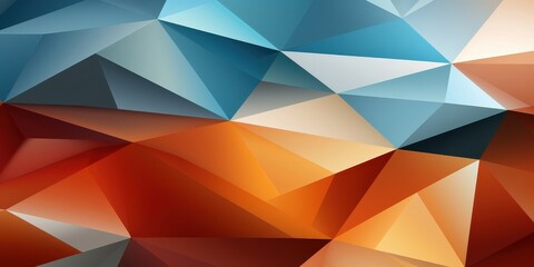 Abstract Geometric Background with Interlocking Triangles in Vibrant Hues of Blue, Orange, and Brown