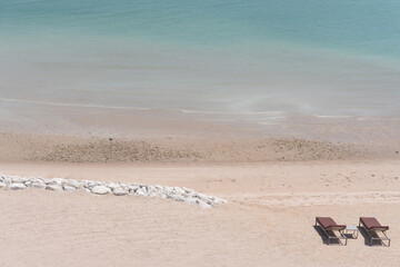 relaxing place, beach in Doha Qatar during the day