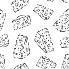 Cheese pattern background. Cheese doodle pattern background. Seamless Pattern of a Cheese. Seamless pattern of cheese doodle illustration background.	