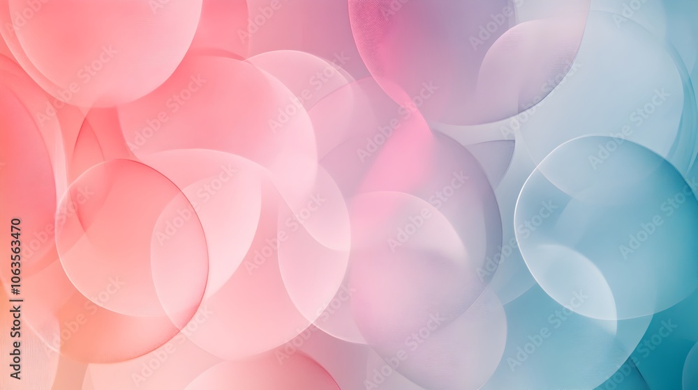 Poster pastel layered circle abstract with soft gradient and airy texture