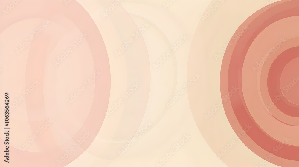 Poster soft expanding concentric circles on neutral gradient background