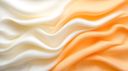 Obraz premium Soft waves of white and orange silk fabric