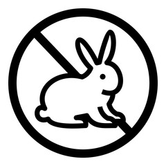 icon of not tested on animals or animal cruelty free icon