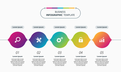 flat vector business infographics element design template. creative timeline template layout for presentation concept. colorful.
